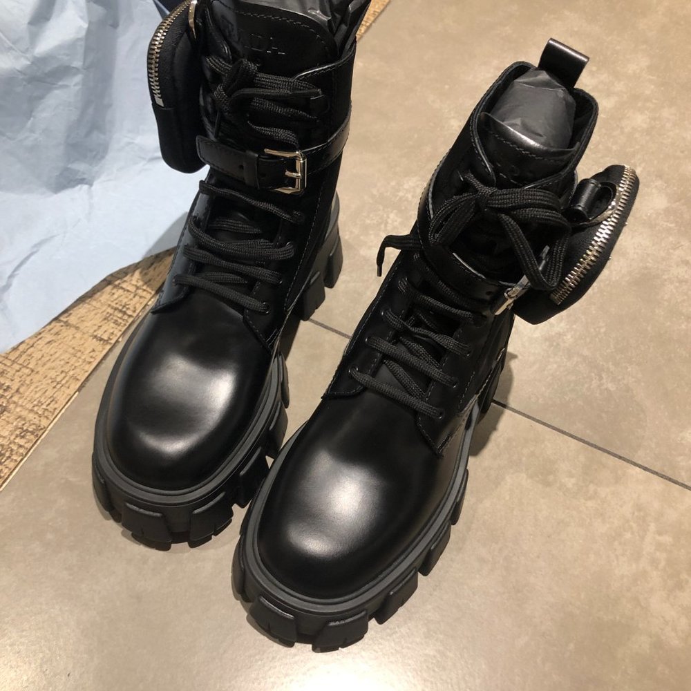 PRADA MONOLITH COMBAT BOOTS